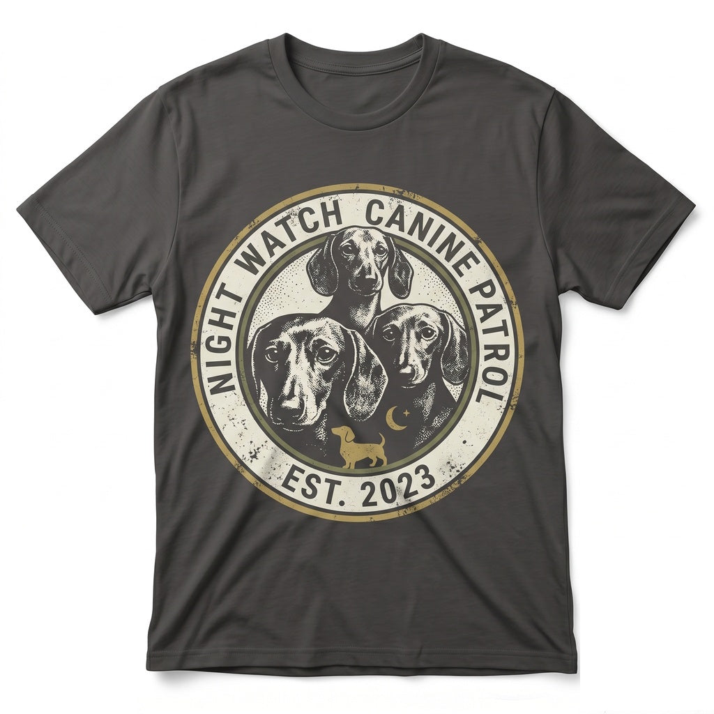 Vintage Dachshund Full Moon Graphic Retro Wiener Dog Lover Gift Funny Pet Owner Unisex TShirt