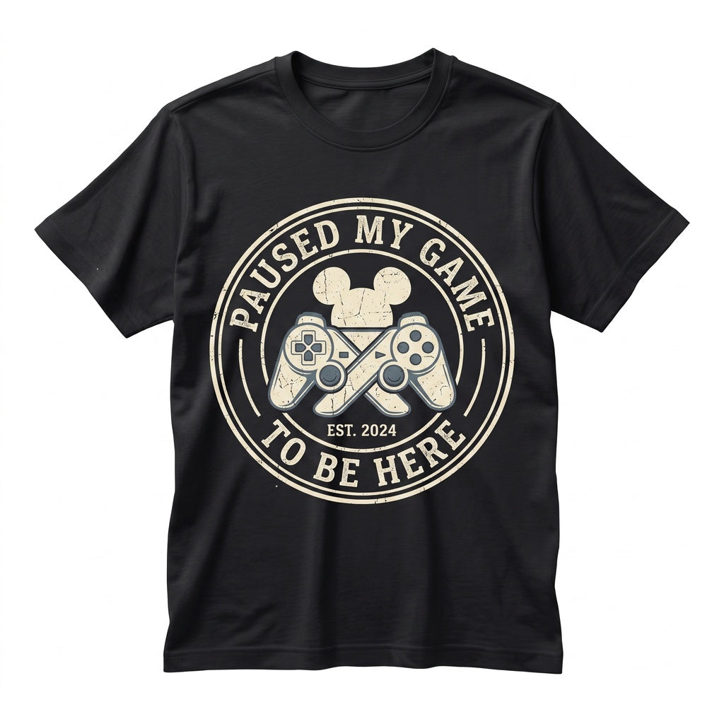 I Paused My Game To Be Here Funny Video Gaming Graphic Humor Novelty Gift for Gamers Unisex TShirt