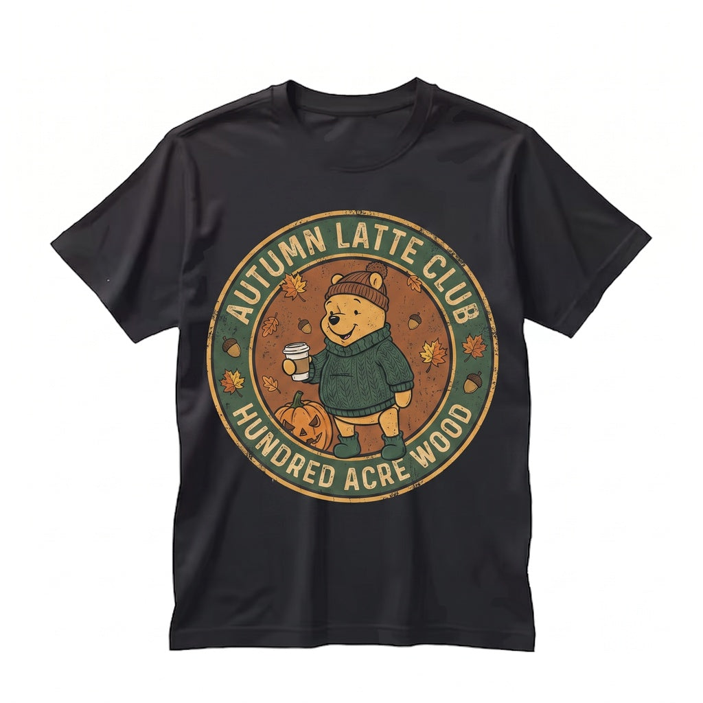 Cute Honey Bear Pumpkin Halloween Coffee Vibes Autumn Holiday Gift Unisex TShirt