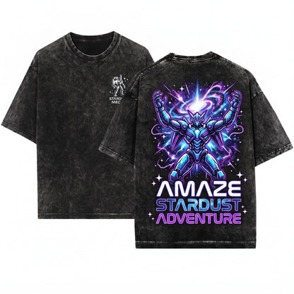 Amaze Rocky Alien Funny Space Graphic Sci-Fi Quote Novelty Unisex Wash T-Shirt