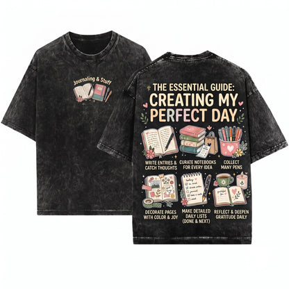 Things I Do Journaling Activities Self Care Hobbies Cozy Aesthetic Gift Introvert Writer Mental Health Unisex Wash T-Shirt