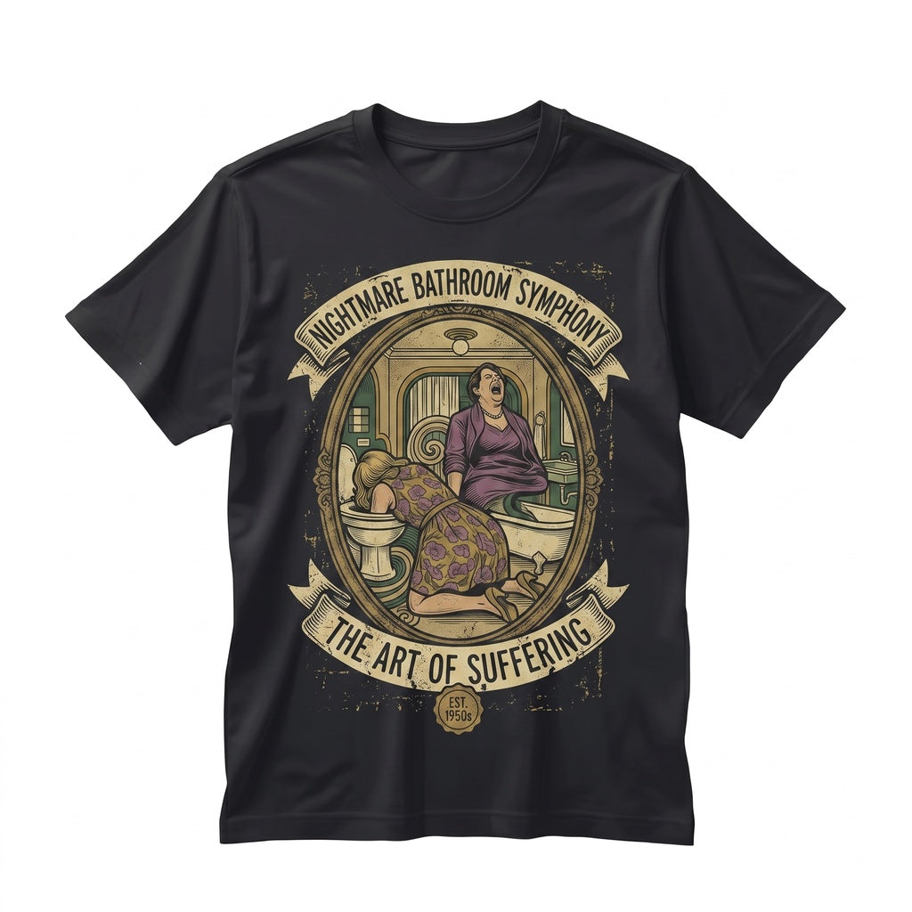 Funny Overlook Hotel Room 237 Bathroom Horror Movie Parody Graphic Vintage Apparel Unisex TShirt