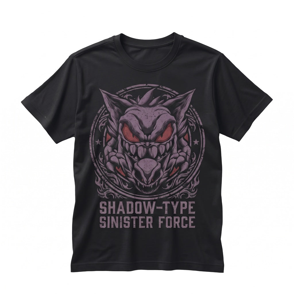 Vintage Purple Shadow Monster Graphic Sleeveless Top, Retro Washed Japanese Manga Gamer Apparel, Creepy Gastly Haunter Gengar