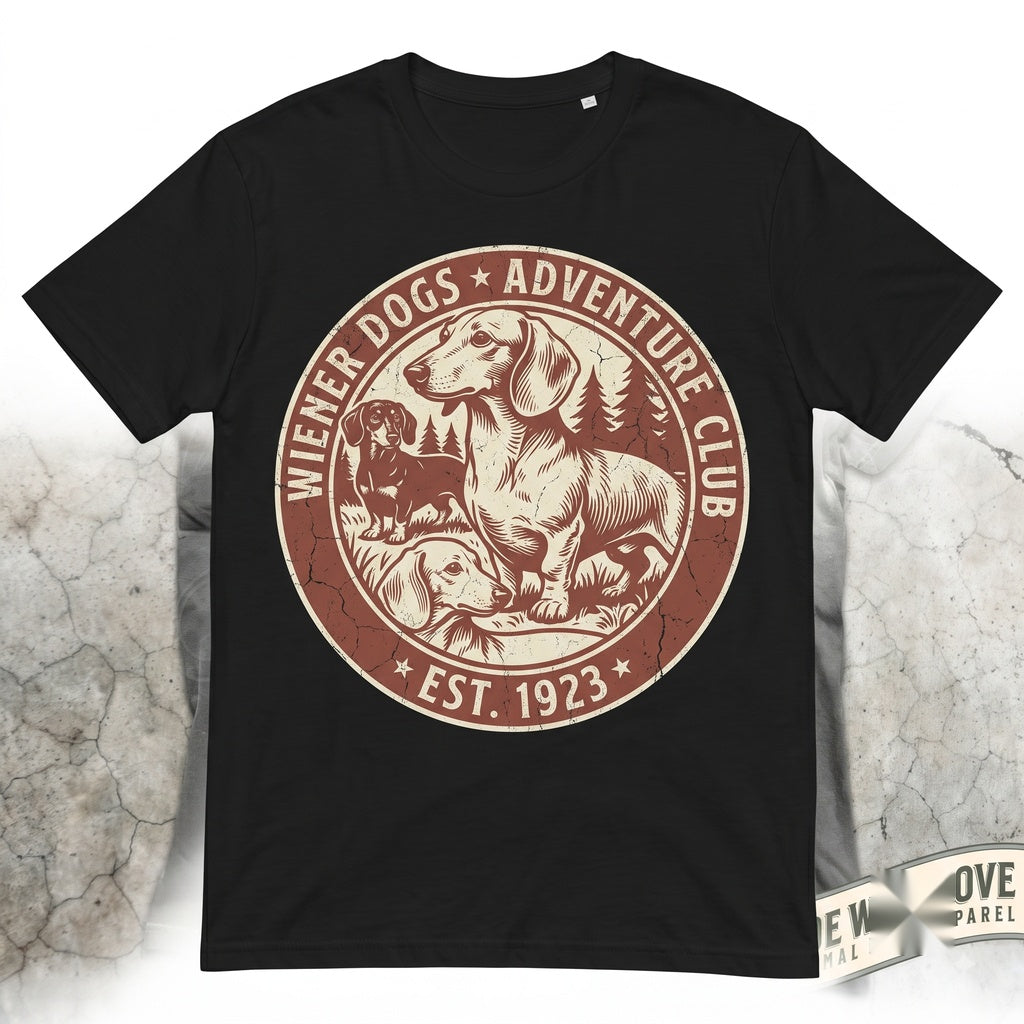 Vintage Dachshund Wiener Dog Lover Gift Retro Full Moon Nature Wildlife Graphic Unisex TShirt