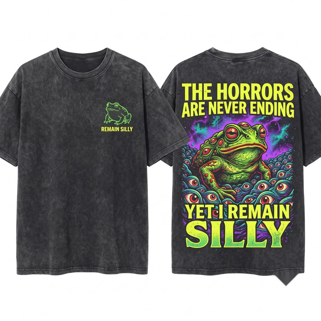 The Horrors Frog Vintage Japanese Purple Unisex Wash T-Shirt