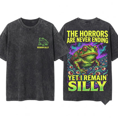 The Horrors Frog Vintage Japanese Purple Unisex Wash T-Shirt