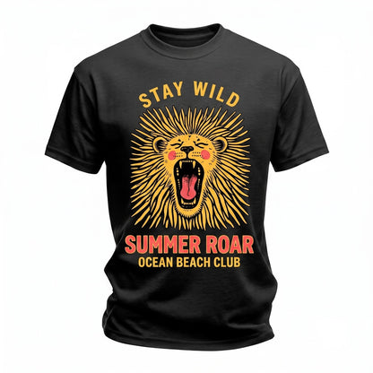 Vintage Boho Lion Tank Top Oversized Womens Wildlife Summer Unisex TShirt