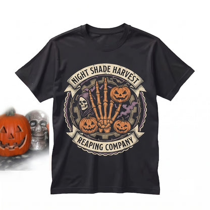 Grim Reaper Tombstone Halloween Skull Pumpkin Night Dark Purple Aesthetic Horror Gift Unisex TShirt