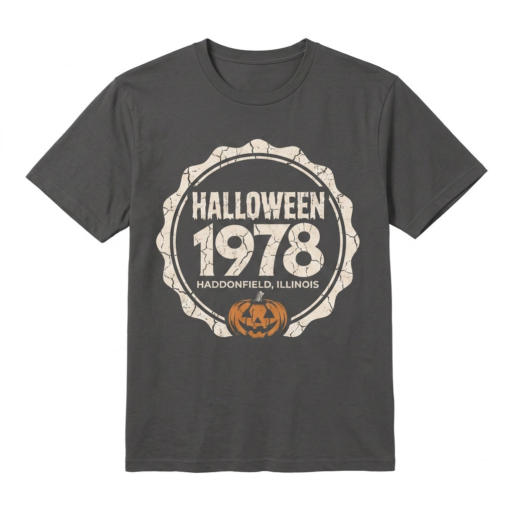 Vintage 1978 Haddonfield Horror Movie Pumpkin Retro Halloween Unisex TShirt