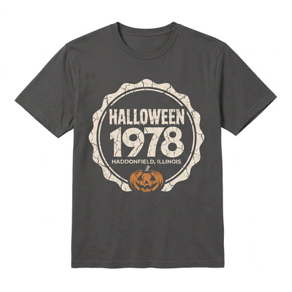 Vintage 1978 Haddonfield Horror Movie Pumpkin Retro Halloween Unisex TShirt