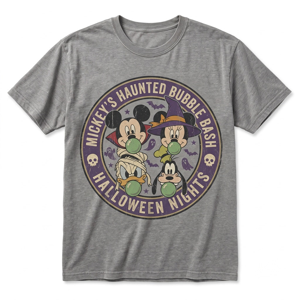 Vintage Spooky Season Bubble Mouse Pals Halloween Party 2026 Theme Park Vacation Graphic Unisex TShirt