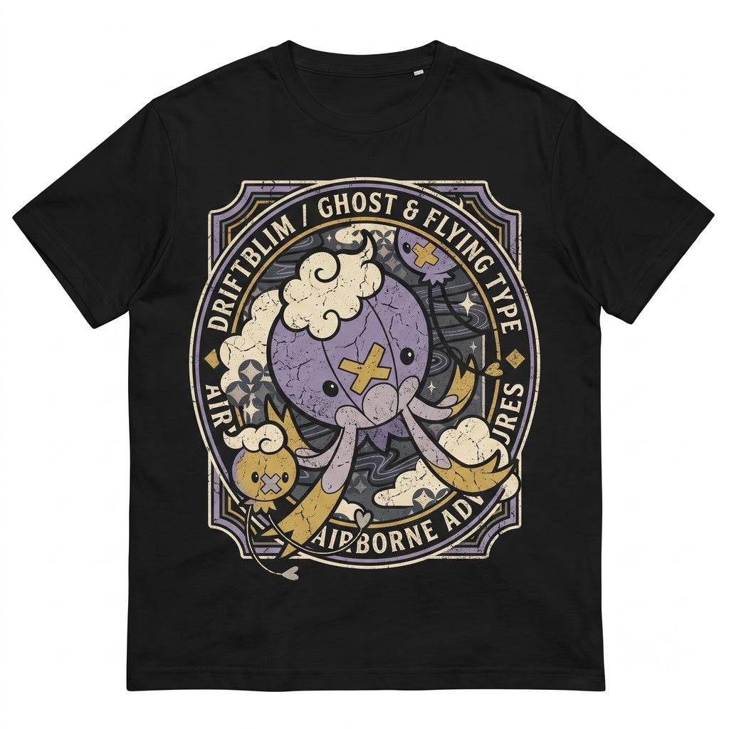 Vintage Wash Ghost Balloon Anime Graphic Cute Japanese Retro Oversized Streetwear Gamer Gift Unisex TShirt