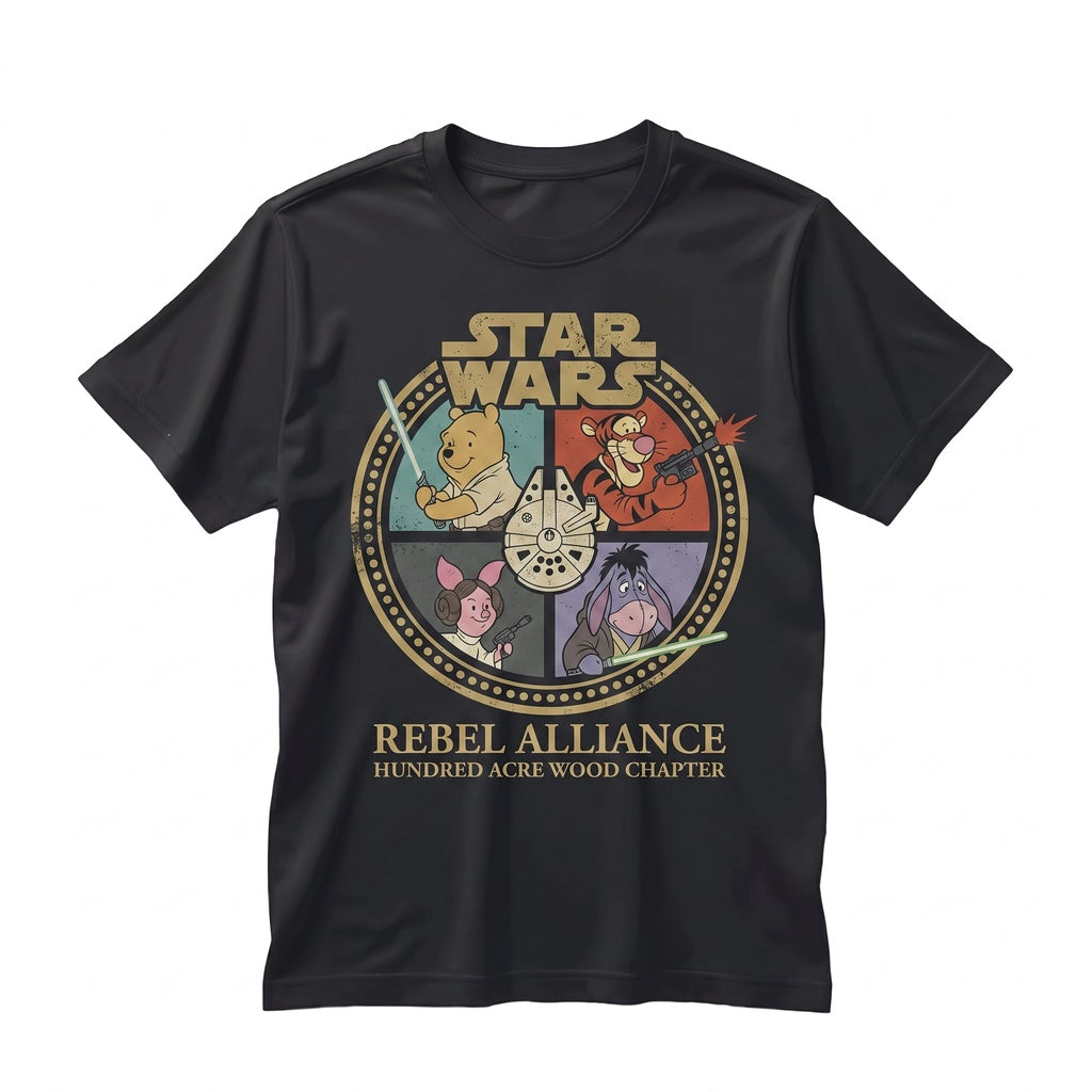 Vintage Sci-Fi Honey Bear Space Parody Vacation Graphic Tee, Galaxy Edge Theme Park Trip Retro Cartoon Apparel, Unisex TShirt