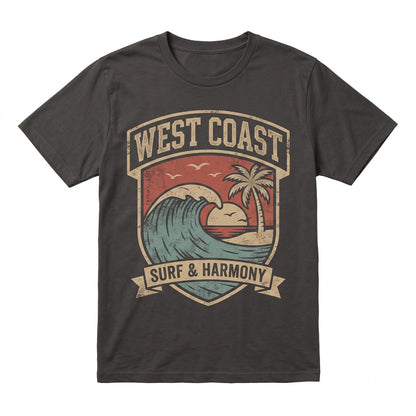 Vintage Retro Beach Sunset Heart Graphic Summer Vibes Cotton Vacation Unisex TShirt
