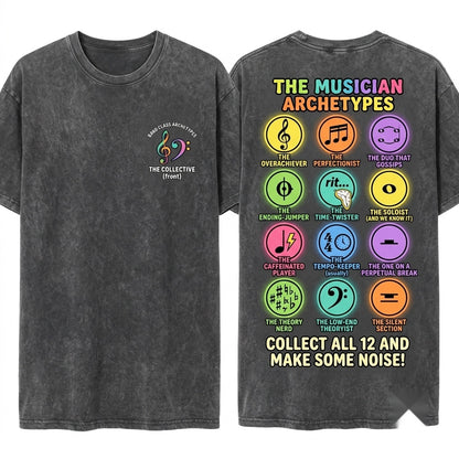 Funny Musical Notes Symbol Definition Christmas Gift Musician Instrument Teacher Singer Songwriter Unisex Wash T-Shirt