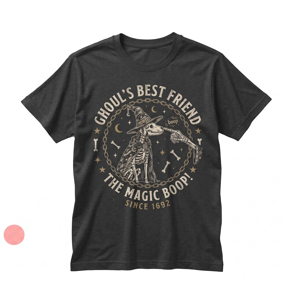Spooky Dog Boop Skeleton Halloween Party Fall Costume Gift Graphic Long Sleeve Unisex TShirt