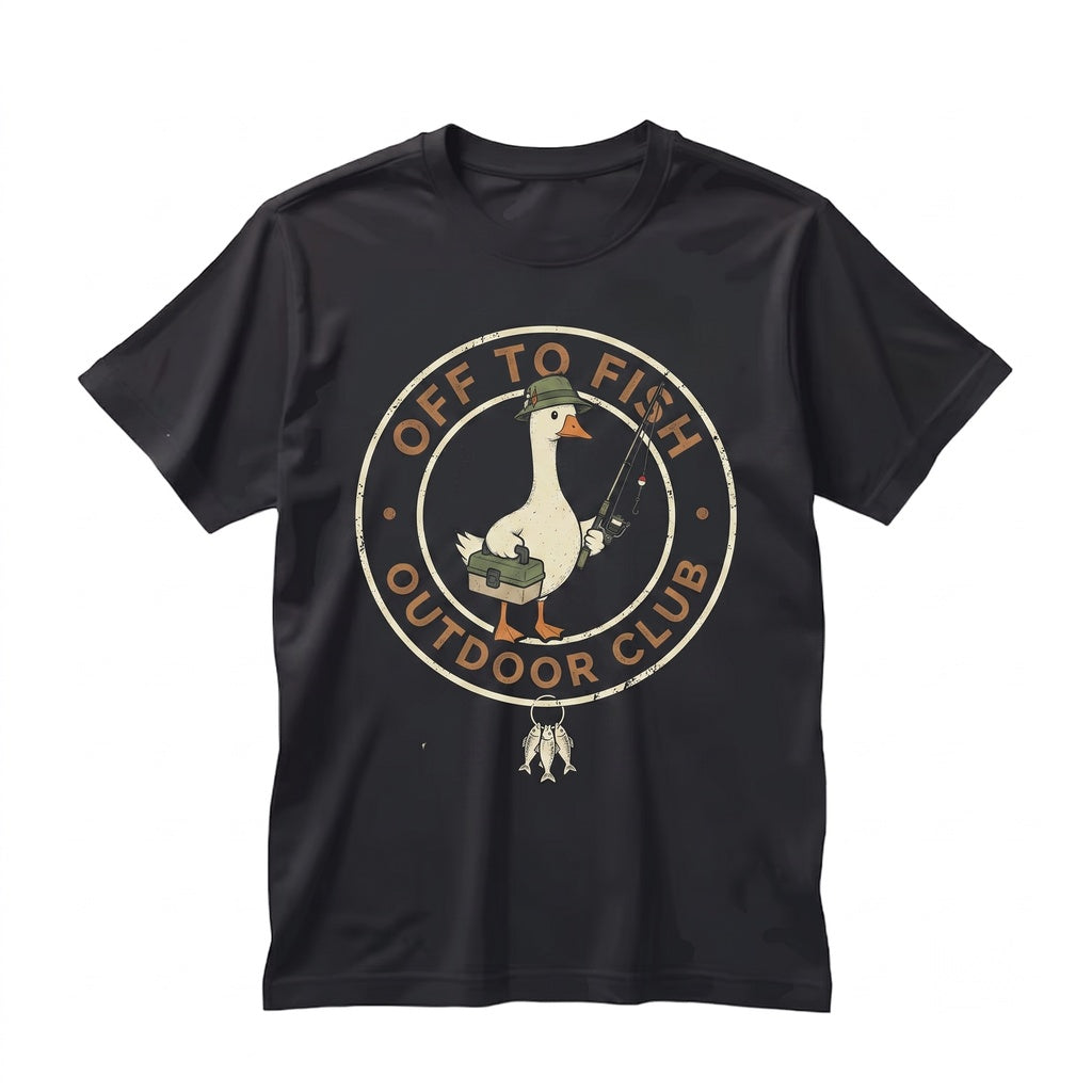 Funny Off To Fish Goose Angler Fathers Day Gift Graphic Unisex TShirt
