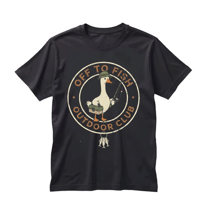 Funny Off To Fish Goose Angler Fathers Day Gift Graphic Unisex TShirt