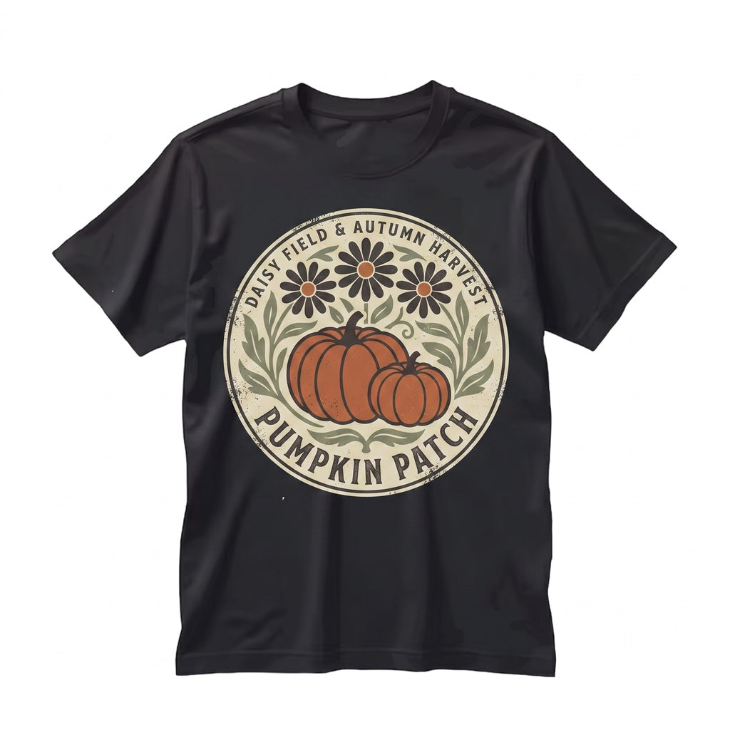 Watercolor Pumpkins and Flowers Halloween Autumn Fall Graphic Aesthetic Unisex TShirt