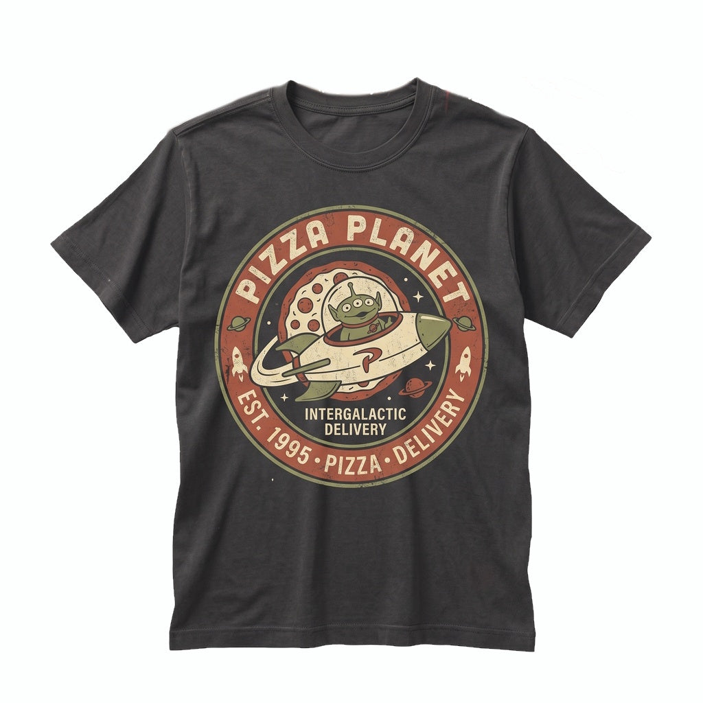Vintage Pizza Planet Alien Matching Family Vacation Theme Park Graphic Unisex TShirt