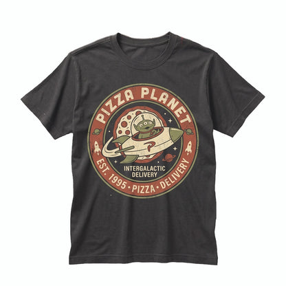 Vintage Pizza Planet Alien Matching Family Vacation Theme Park Graphic Unisex TShirt