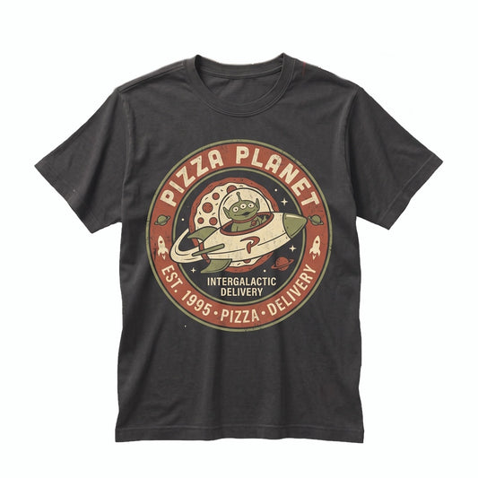 Vintage Pizza Planet Alien Matching Family Vacation Theme Park Graphic Unisex TShirt