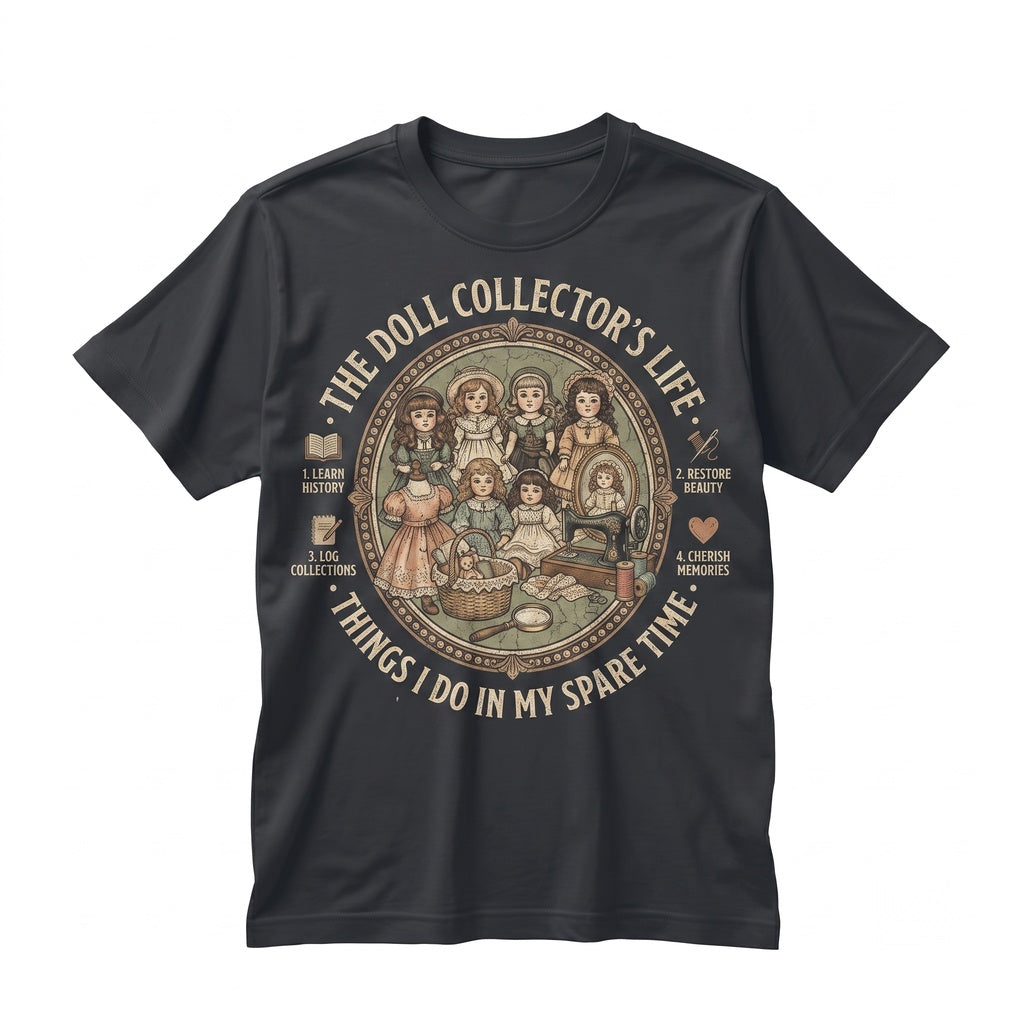Vintage Victorian Doll Collector Graphic Retro Hobby Spare Time Unisex TShirt