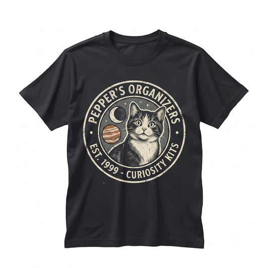 Vintage Space Astronaut Kitten Long Sleeve Graphic Apparel, Unisex TShirt