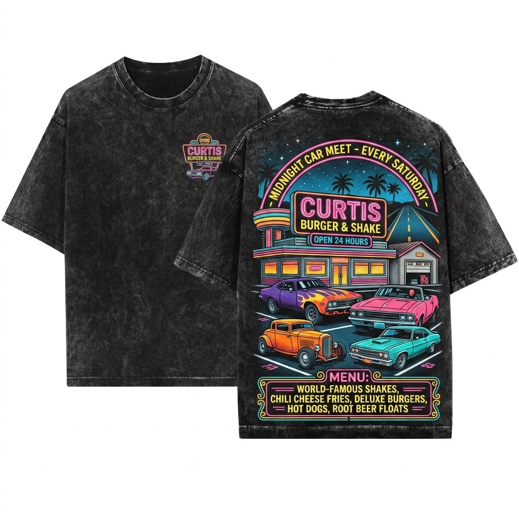 Vintage 90s Retro Muscle Lowrider Car Meet Graphic Unisex Wash T-Shirt