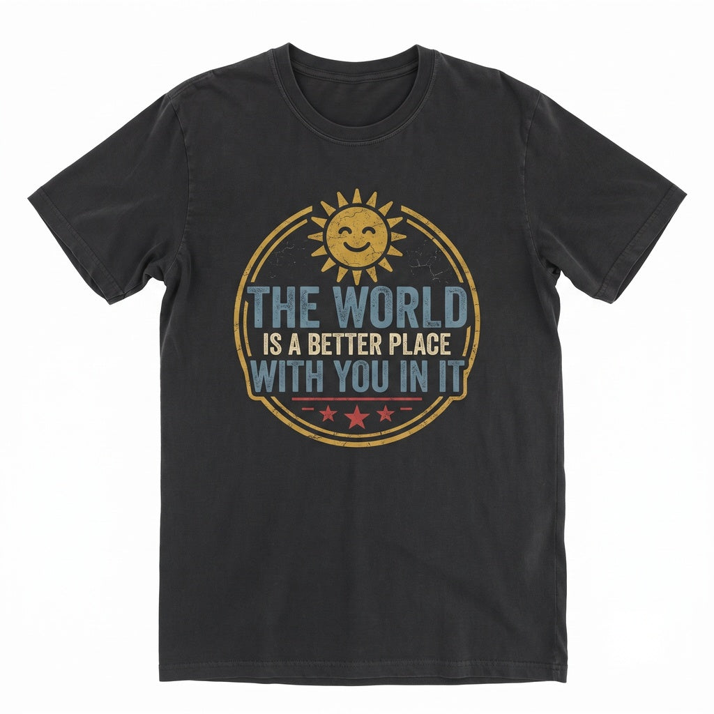 The World Is A Better Place With You In It Positive Affirmation Kindness Teacher Gift Unisex TShirt