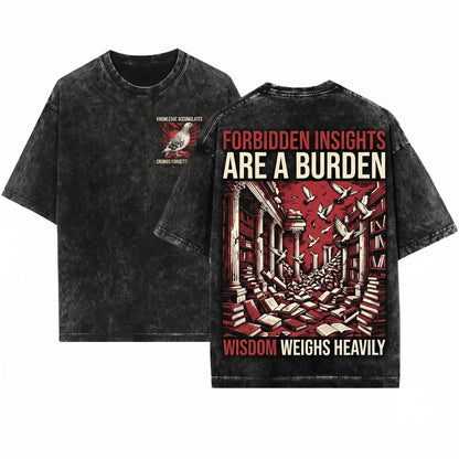 Cursed Forbidden Knowledge Funny Vintage Japanese Pigeon Unisex Wash T-Shirt