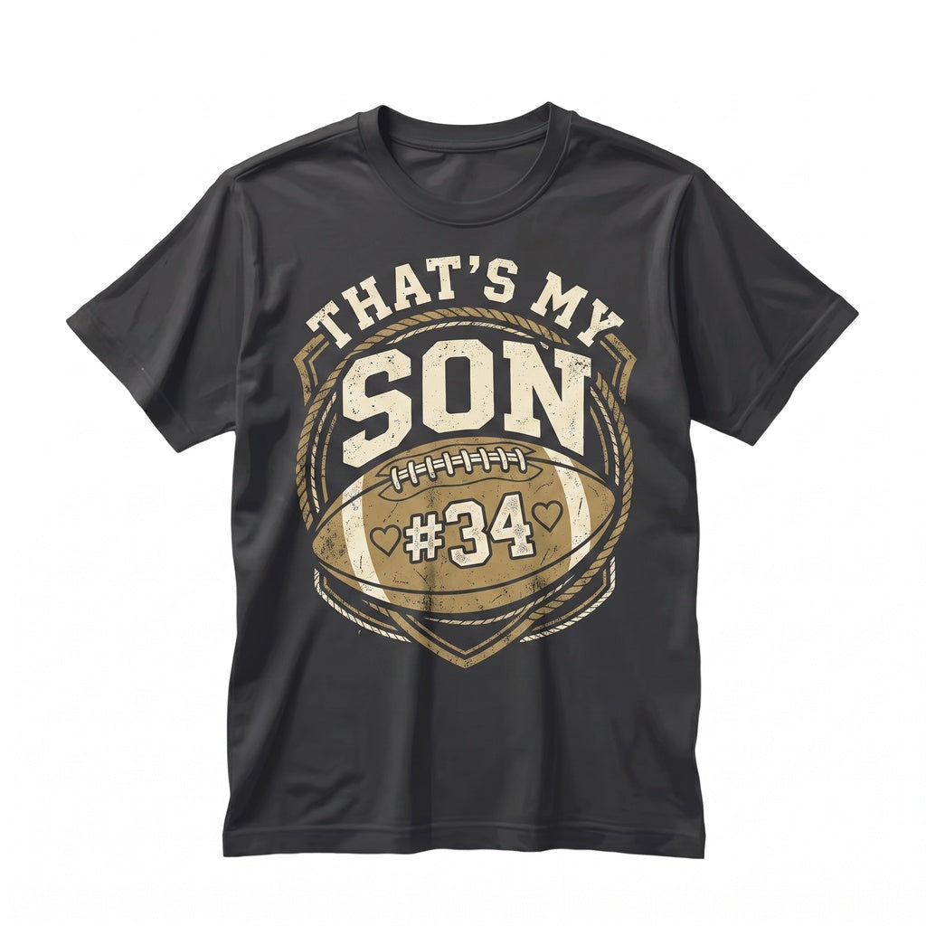 Proud Football Number 34 Mom Game Day Gift, Thats My Son Mama Sports Apparel Unisex TShirt