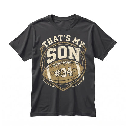 Proud Football Number 34 Mom Game Day Gift, Thats My Son Mama Sports Apparel Unisex TShirt