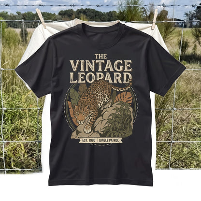 Vintage Leopard Graphic Jungle Predator Wildlife Retro Safari Adventure Nature Animal Gift Unisex TShirt