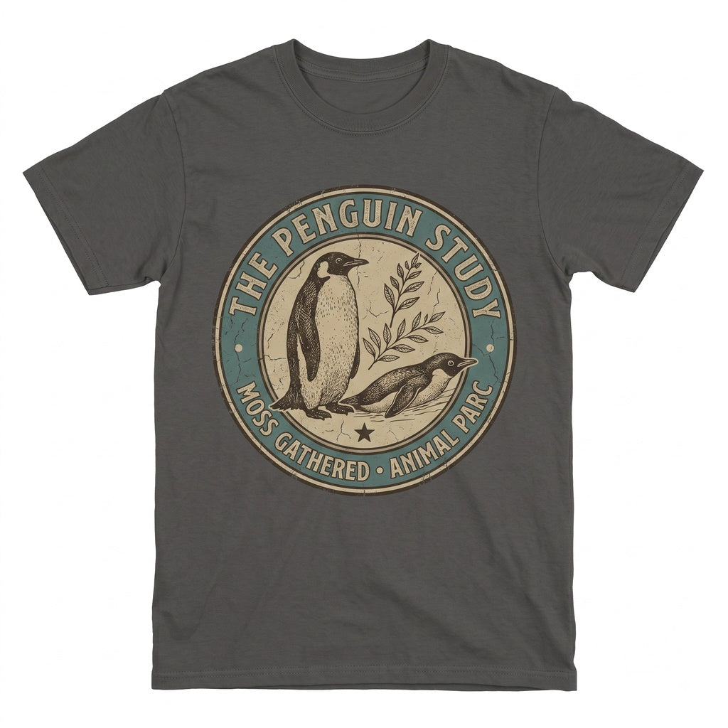 Cute Emperor Penguin Vintage Antarctic Wildlife Nature Graphic Illustration Gift Unisex TShirt