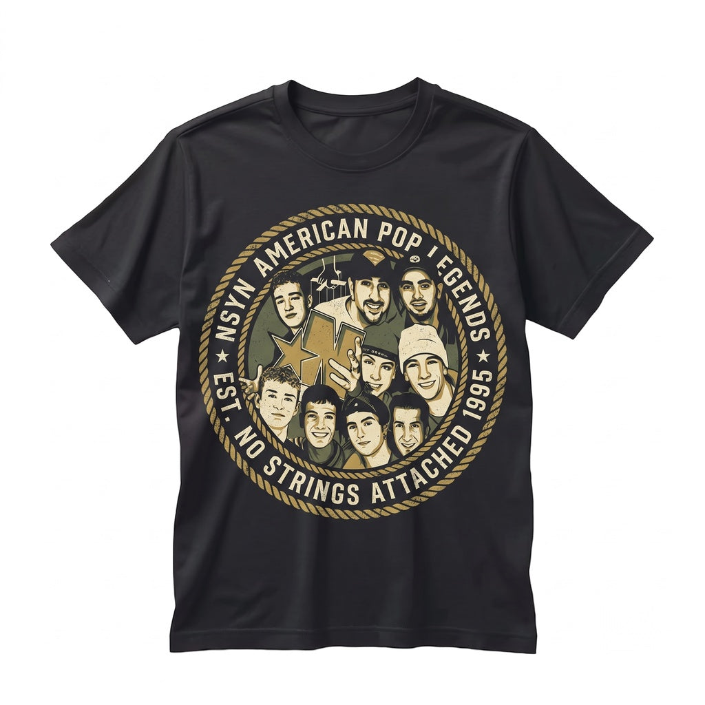 Vintage 1990s Boy Band Concert Tour Graphic Pop Music Nostalgia Fan Apparel Unisex TShirt