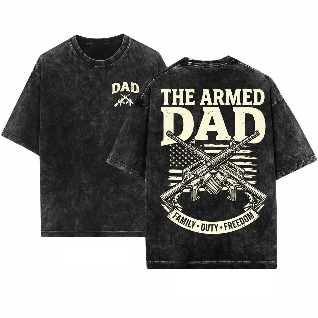 Patriotic Father Crossed Rifles Gun Lover Second Amendment Gift Unisex Wash T-Shirt