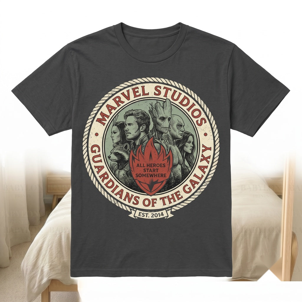 Vintage Space Heroes Cosmic Rewind Epcot Starlord Gamora Mantis Rocket Groot Retro Graphic Top Unisex TShirt