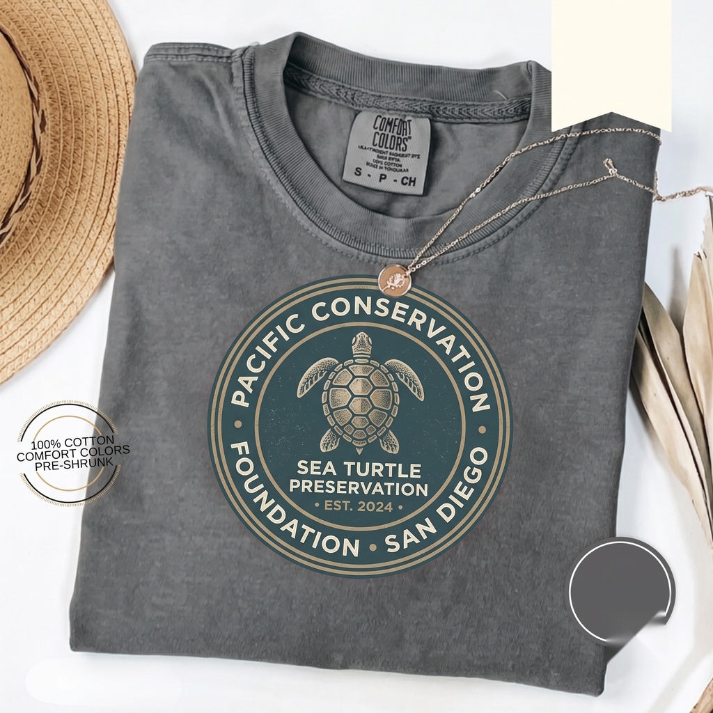 Embroidered Sea Turtle Beach Top, Summer Coconut Girl Cute Tropical Island Marine Animal Gifts, Ocean Life Unisex TShirt