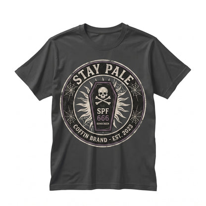 Stay Pale Spooky Halloween Goth Summerween Funny Beachwear Alt Unisex TShirt