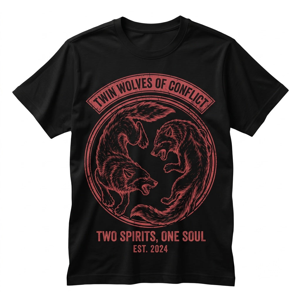 Vintage Japanese Red Wolf Graphic Retro Tattoo Style Minimalist Streetwear Unisex TShirt