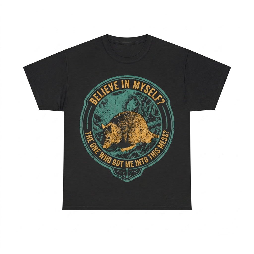 Believe In Myself Funny Rat Positivity Affirmation Graphic Vintage Rodent Pet Meme Unisex TShirt