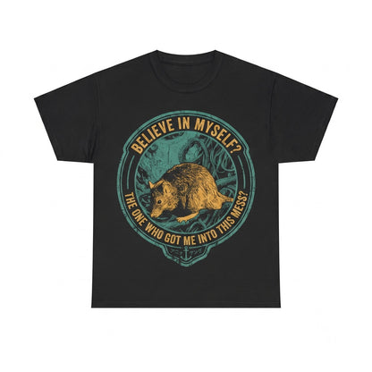 Believe In Myself Funny Rat Positivity Affirmation Graphic Vintage Rodent Pet Meme Unisex TShirt