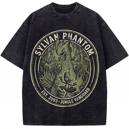 Vintage Treecko Sceptile Evolution Washed Graphic Oversized Retro Gamer Streetwear Unisex TShirt