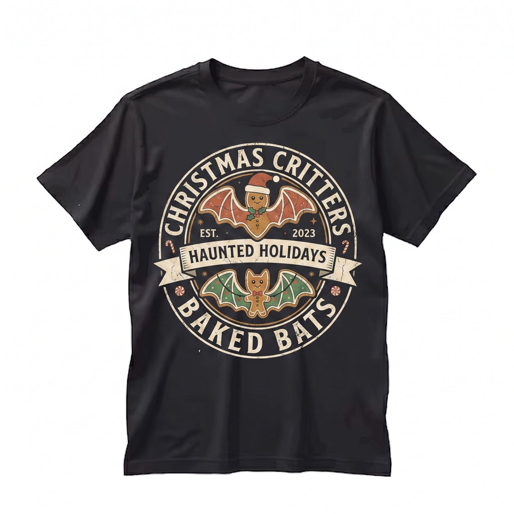Gingerbread Bats Spooky Gothic Christmas Holiday Apparel Sweatshirt Unisex TShirt