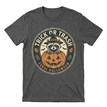 Funny Trick Or Trash Raccoon Meme Halloween Witch Costume Graphic Apparel Unisex TShirt