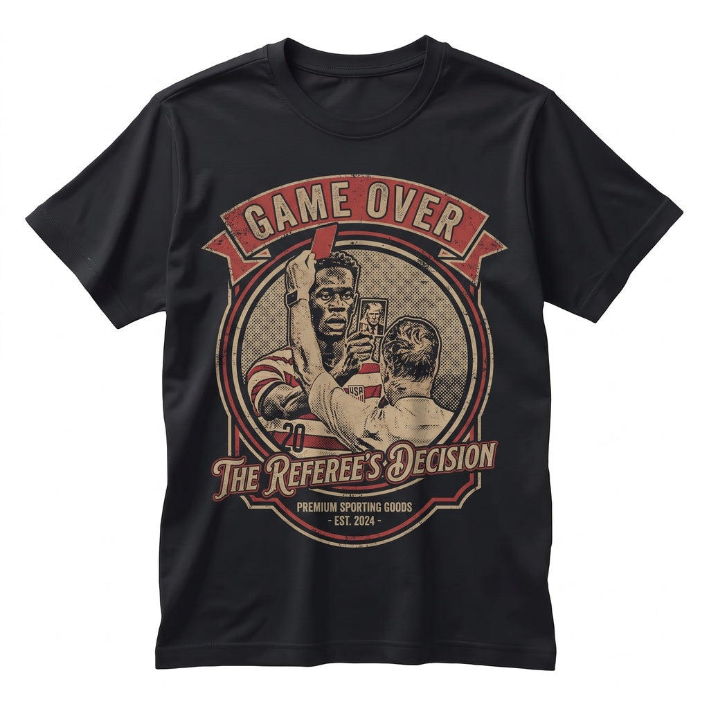 Funny Soccer Referee Red Card Meme Graphic Tee, Humor Sports Fan Novelty Apparel, Unisex TShirt