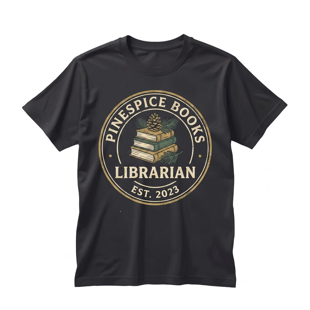 Embroidered Librarian Book Lover Gift, Cute Literary Bibliophile Apparel, Unisex TShirt