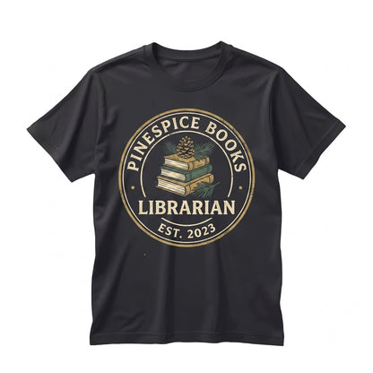 Embroidered Librarian Book Lover Gift, Cute Literary Bibliophile Apparel, Unisex TShirt