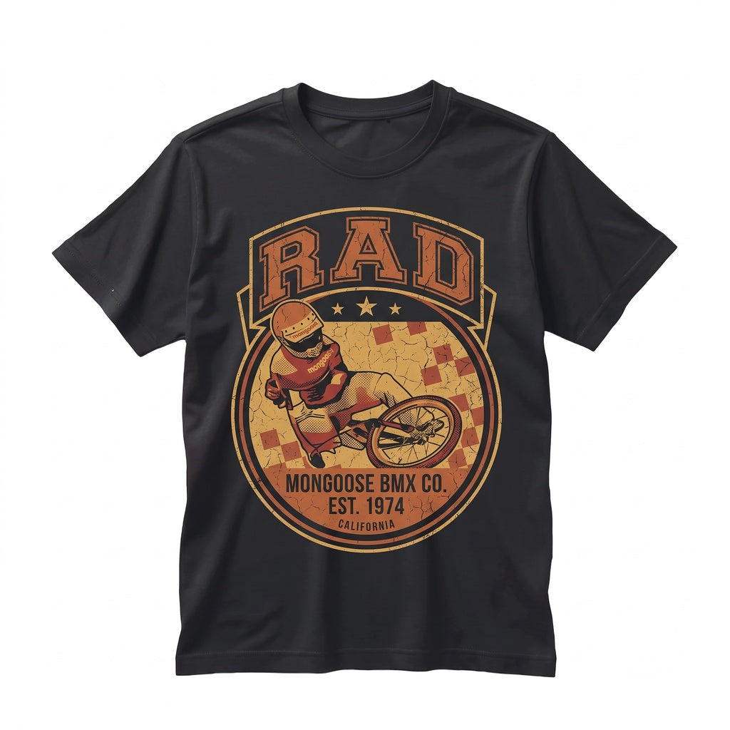 Vintage 1980s BMX Racing Graphic Retro Helltrack Movie Cotton Casual Apparel Unisex TShirt